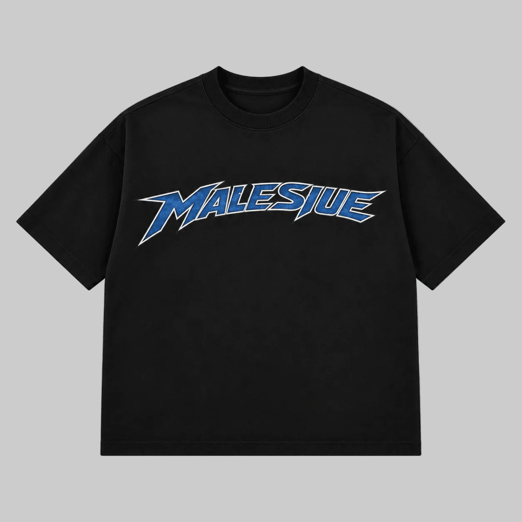 Bold Boxy Apex T-Shirt Black - MALESIUE