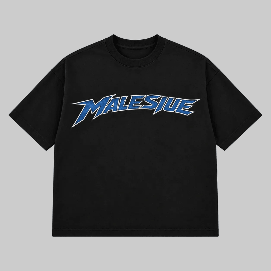 Bold Boxy Apex T-Shirt Black - MALESIUE