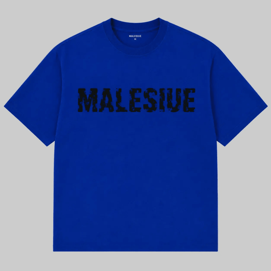 MALESIUE Royal Distressed Blue Tee - MALESIUE