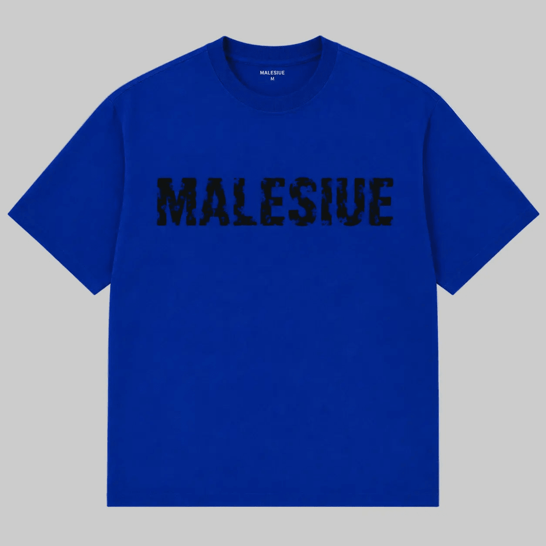 MALESIUE Royal Distressed Blue Tee - MALESIUE