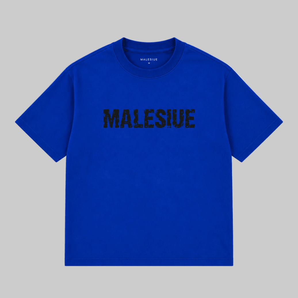 MALESIUE Royal Distressed Blue Tee - MALESIUE