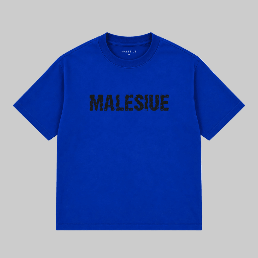 MALESIUE Royal Distressed Blue Tee - MALESIUE