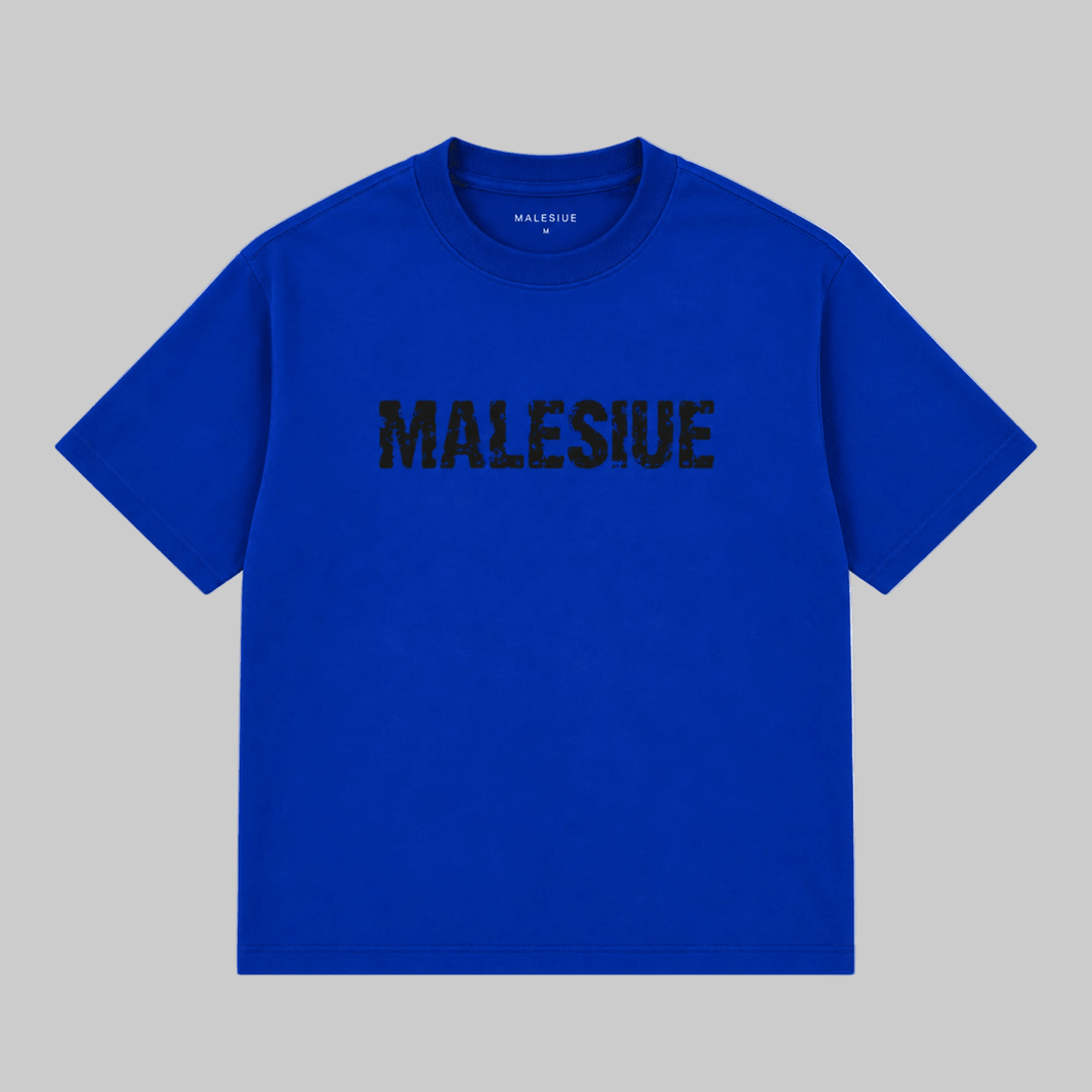 MALESIUE Royal Distressed Blue Tee - MALESIUE